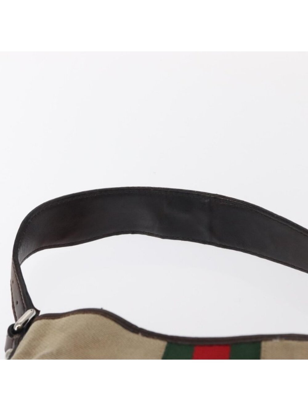 Authentic GUCCI Web Sherry Line Shoulder Bag Beige Silver Red 114877 - Picture 16 of 16